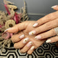 french floral chrome nails