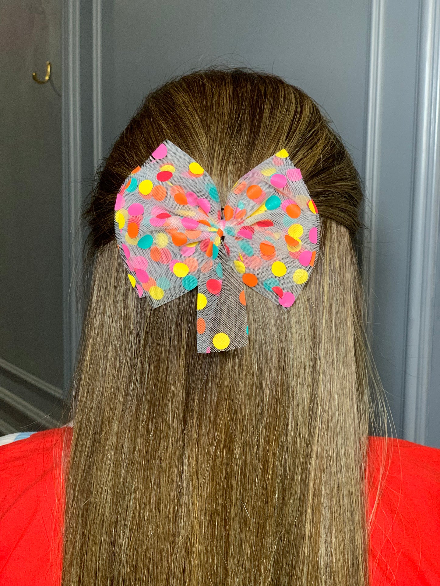 Multi polka dots Bow