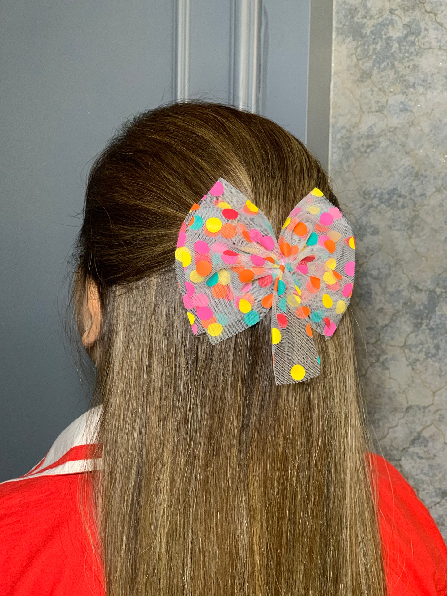 Multi polka dots Bow