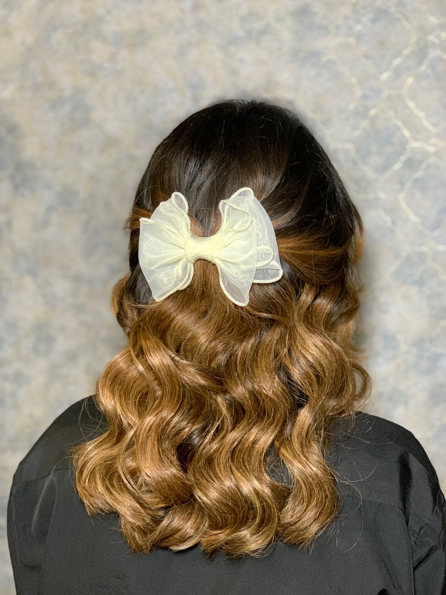 Yellow organza bow