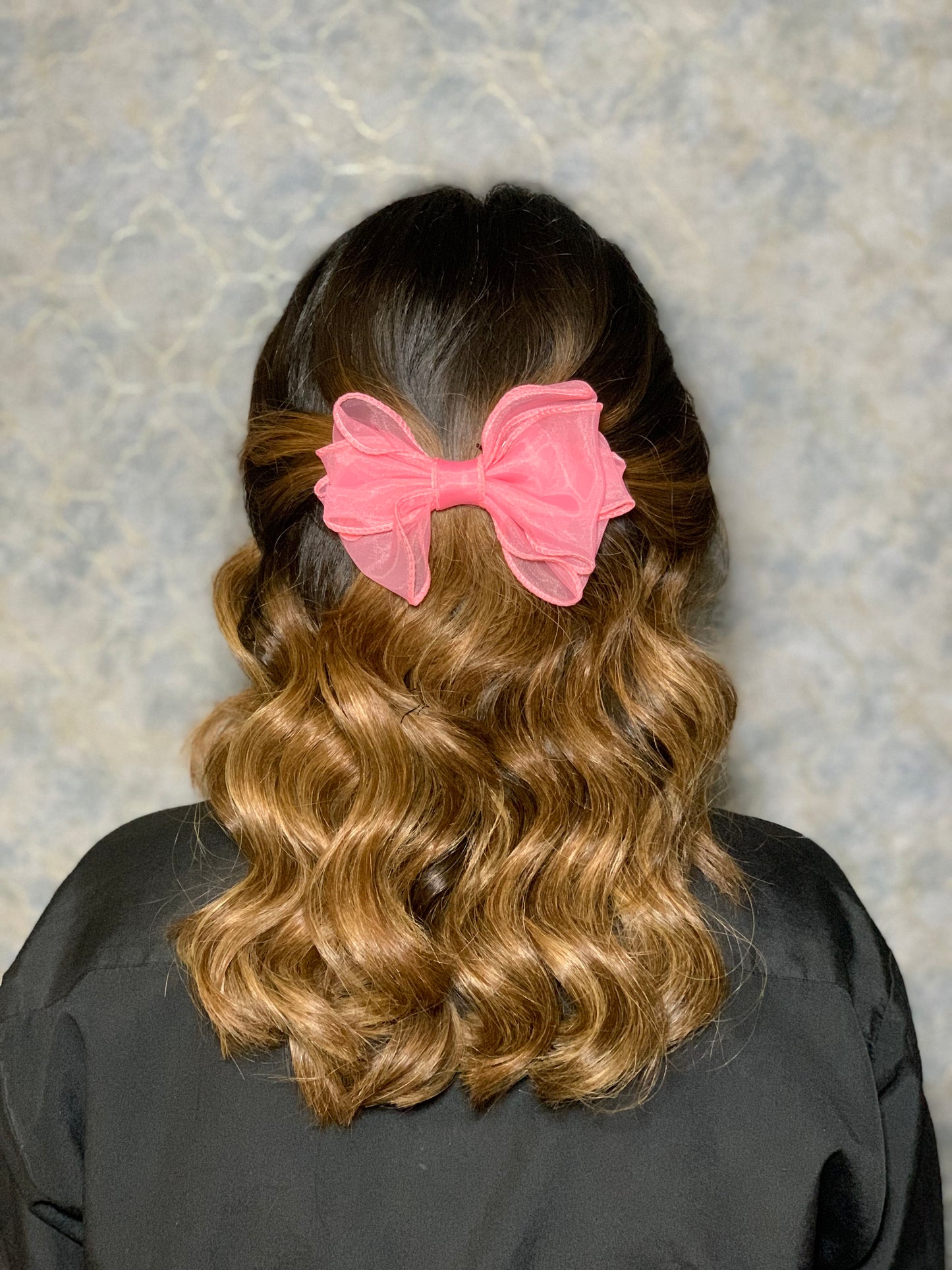 Dark pink organza bow