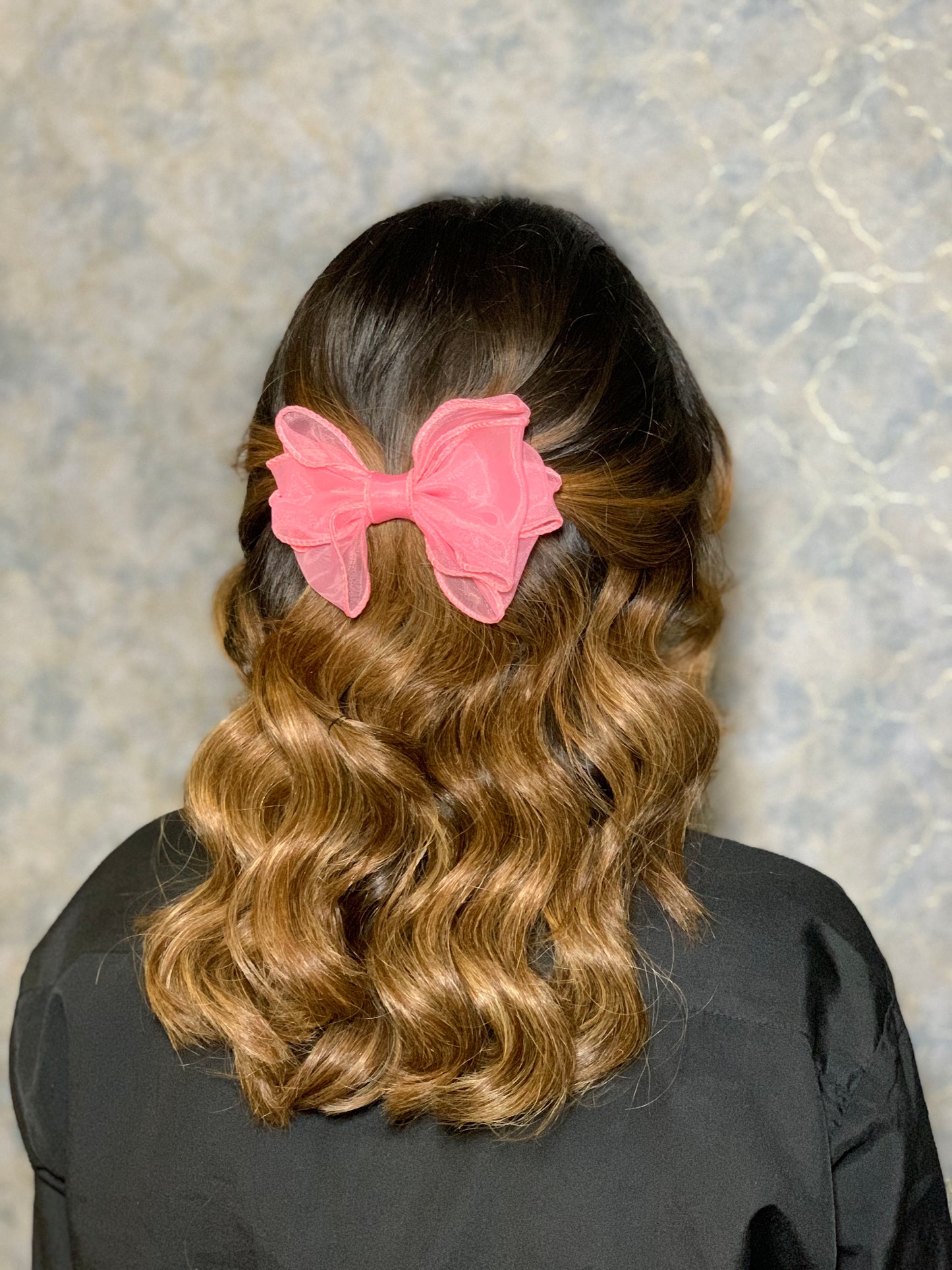 Dark pink organza bow