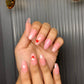 Pink Heart Nails