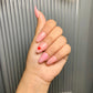 Pink Heart Nails