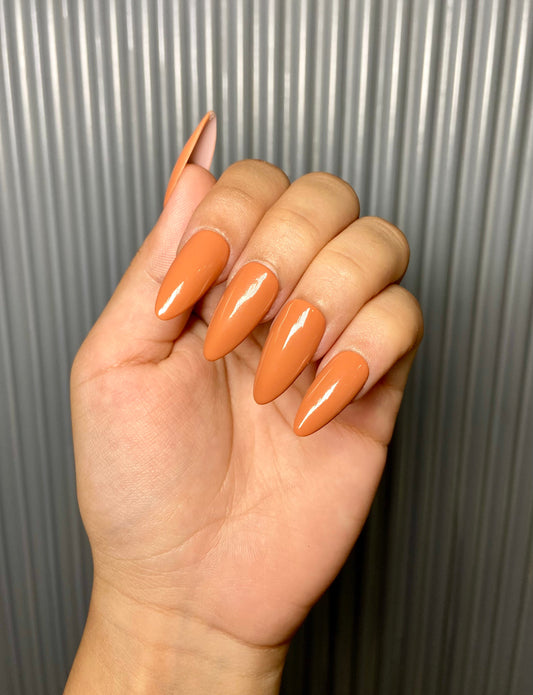 Orange Brownish Nails