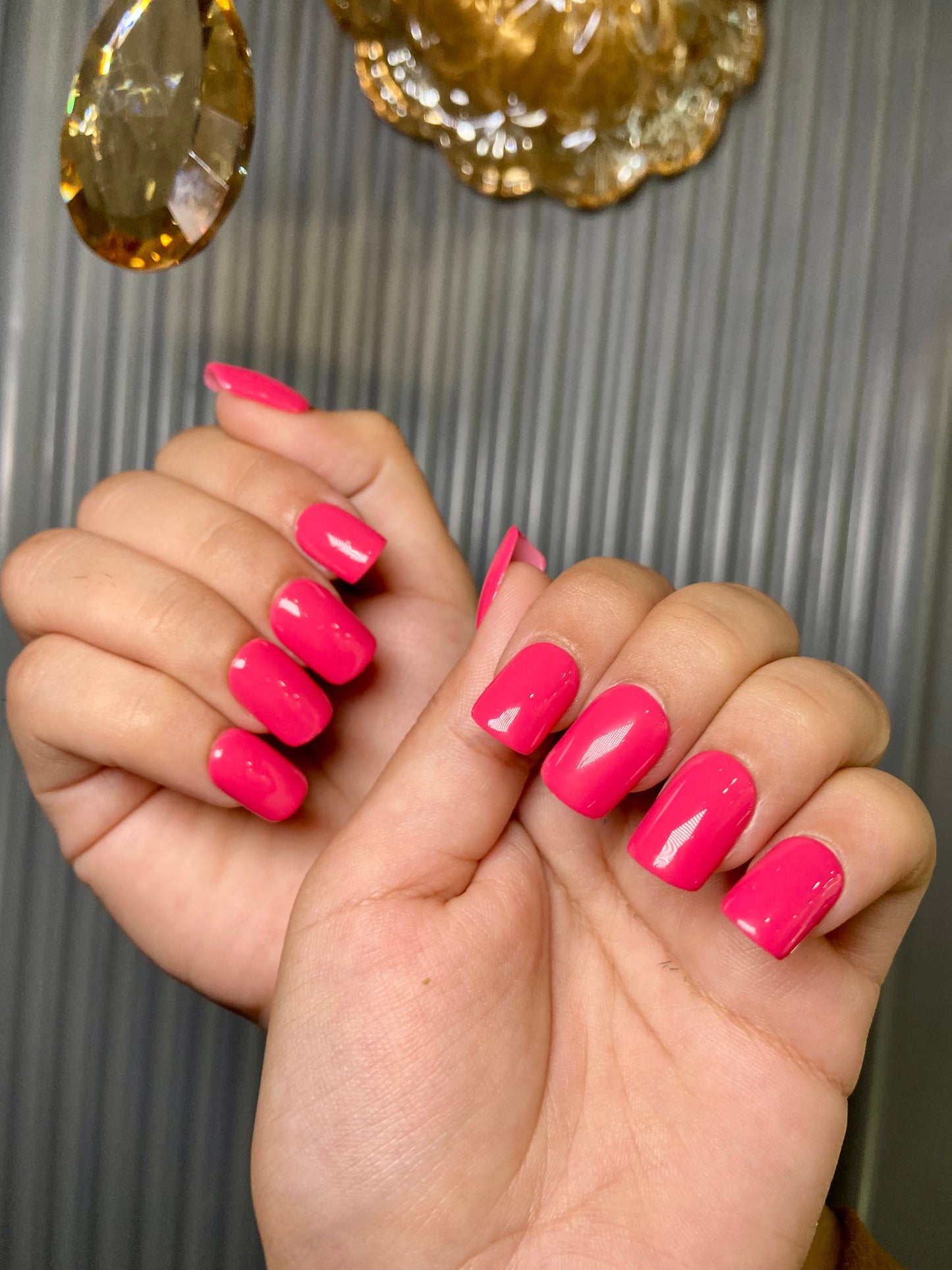 Reddish Pink nails
