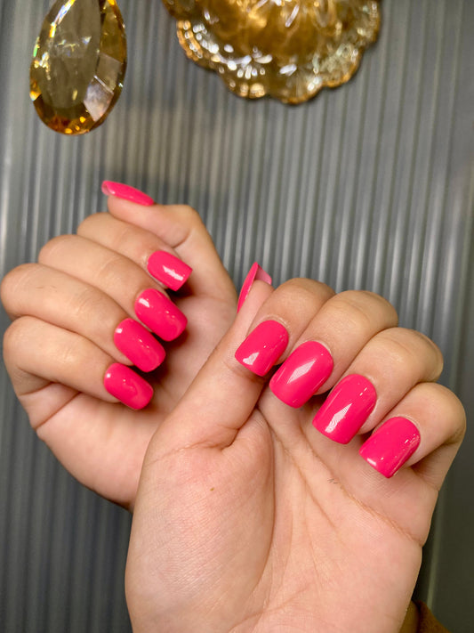 Reddish Pink nails