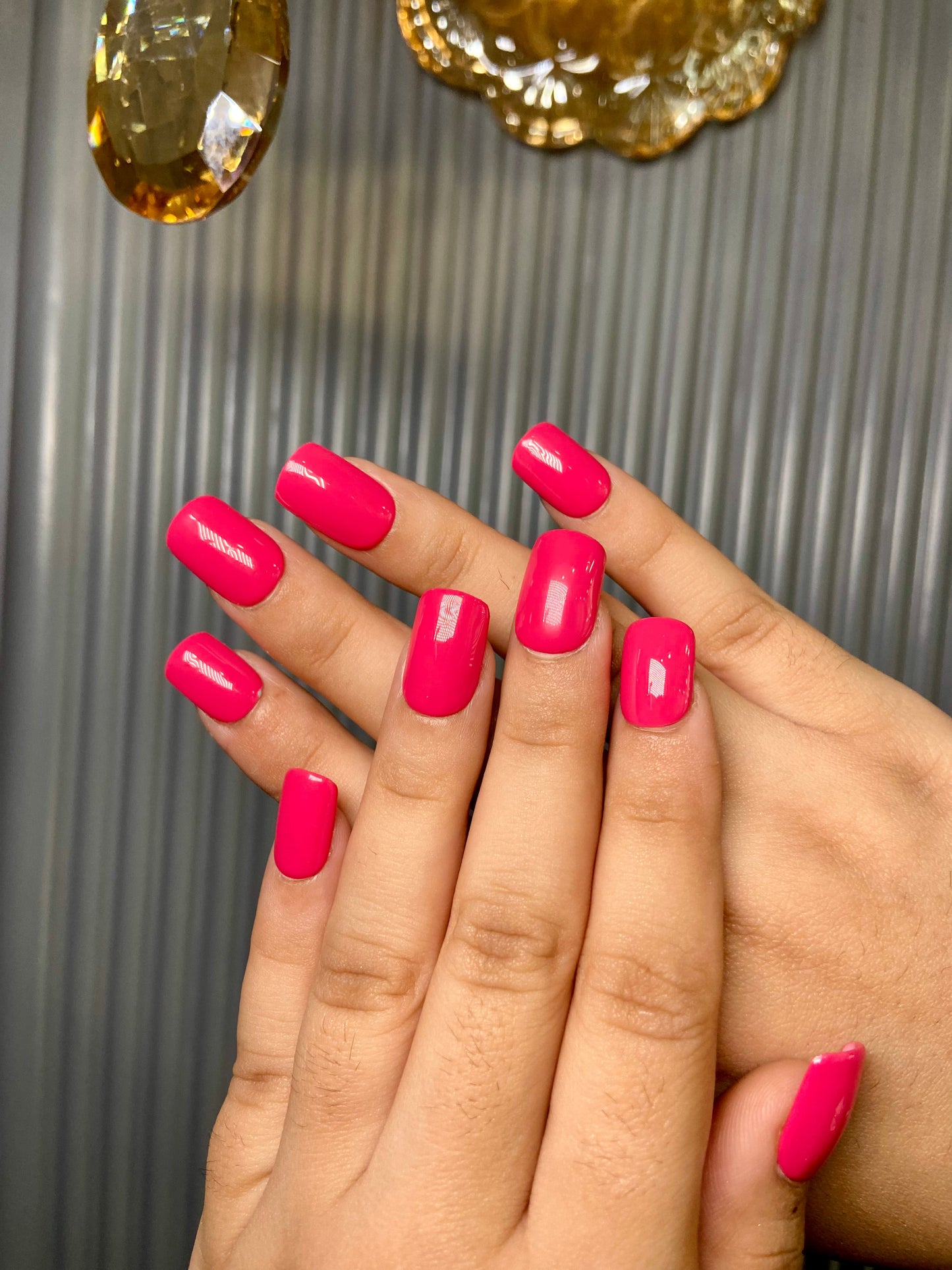 Reddish Pink nails