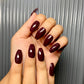 Dark Brown Mehroon Nails