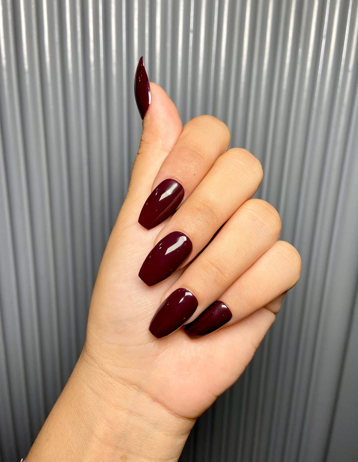 Dark Brown Mehroon Nails