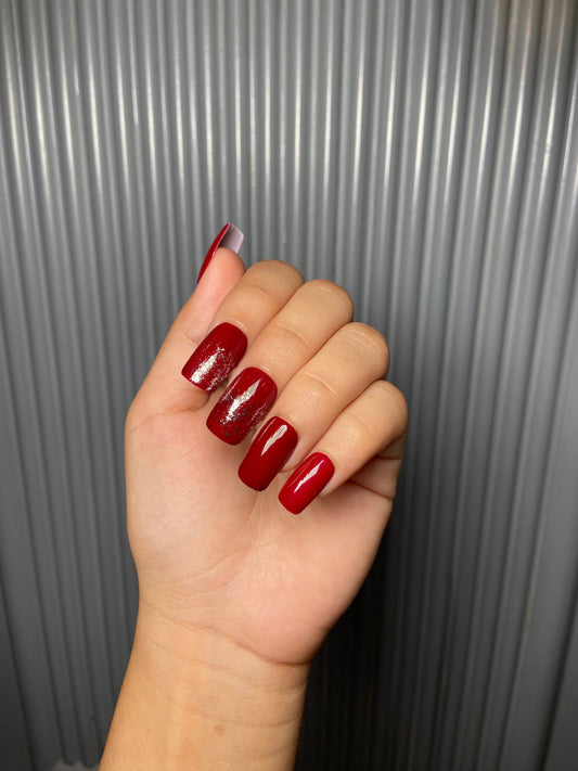 red gold ombre nails