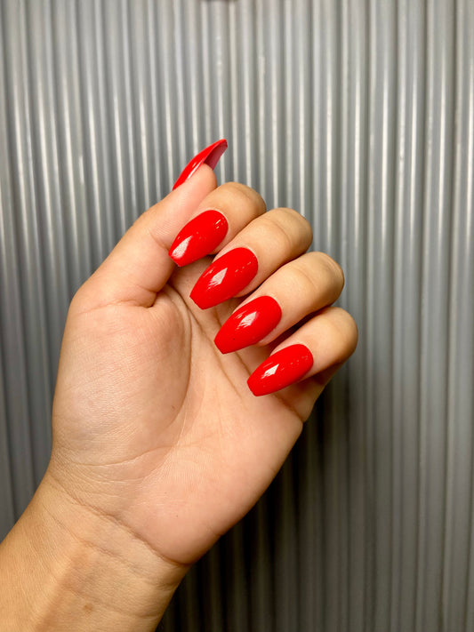 tomato red nails