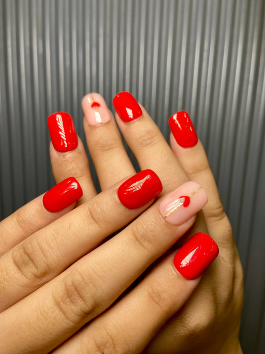 red heart nails