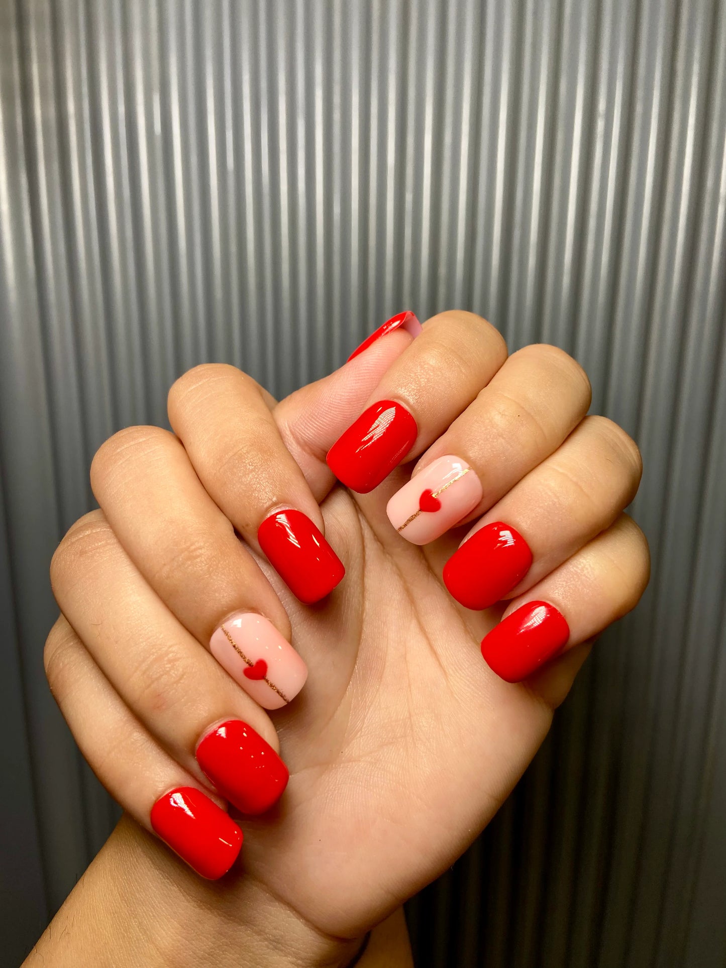 red heart nails