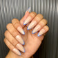 nude blue french nails