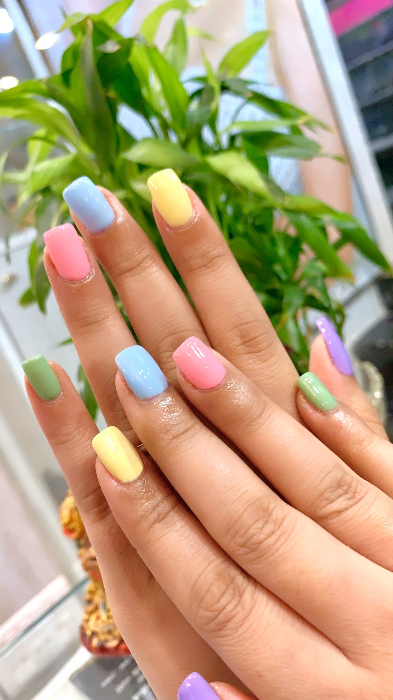 Pastel Colorful Nails - Short Square