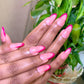 Neon Pink Outline french - Short Almond