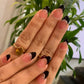 Deep black french french with Glitter line - Oval