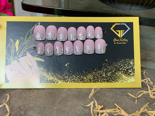 Pink Glitter Sunset - Short Square