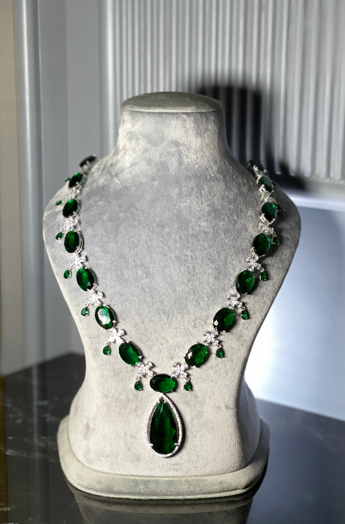 Emerald With American Diamond