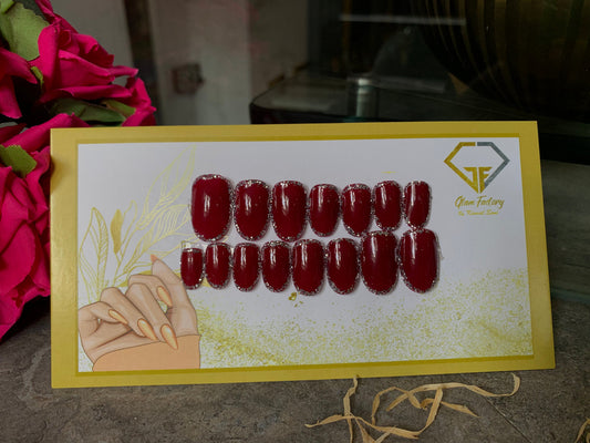 Ruby Glam Bridal Nails- Oval