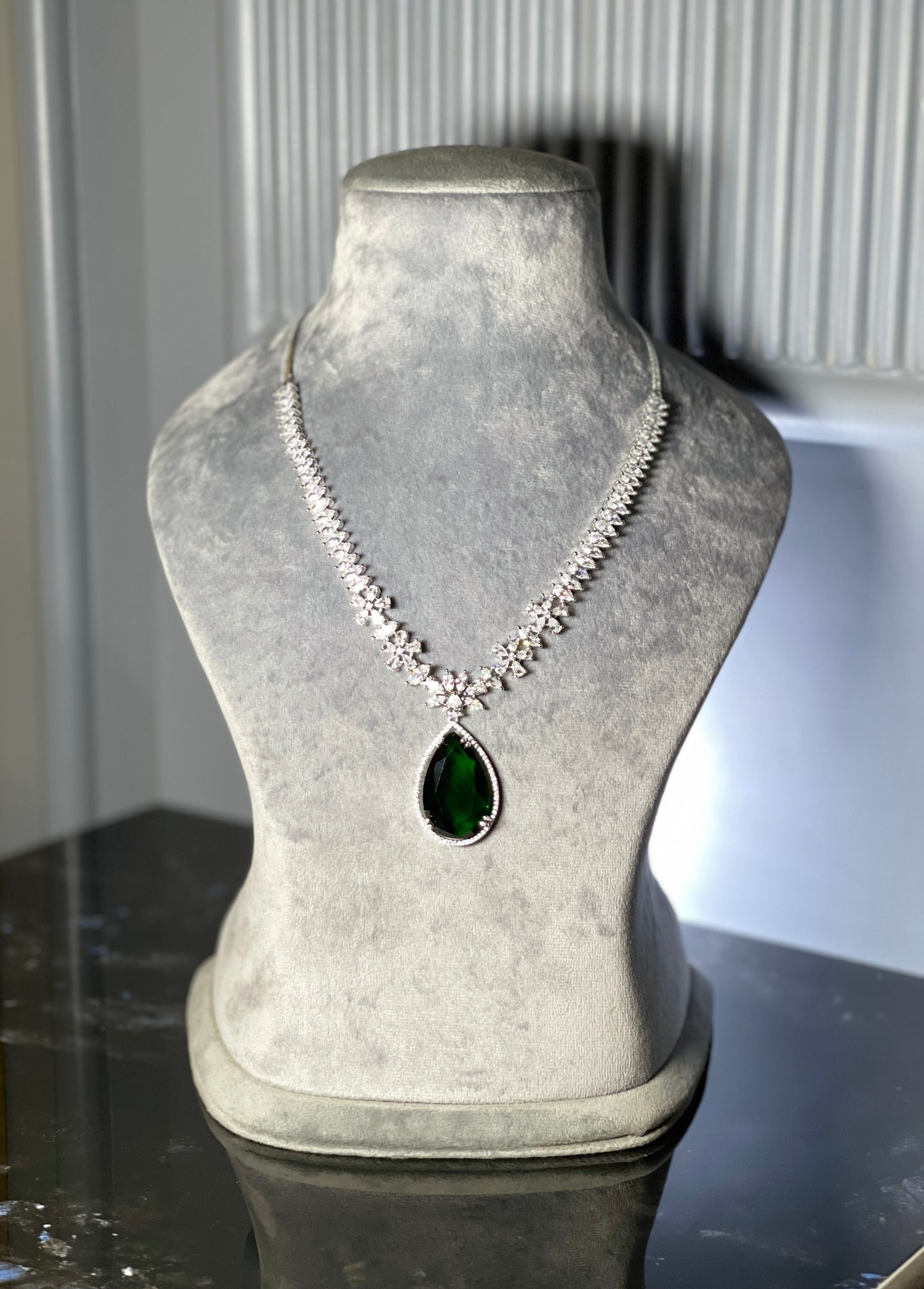 Emerald With American Diamond