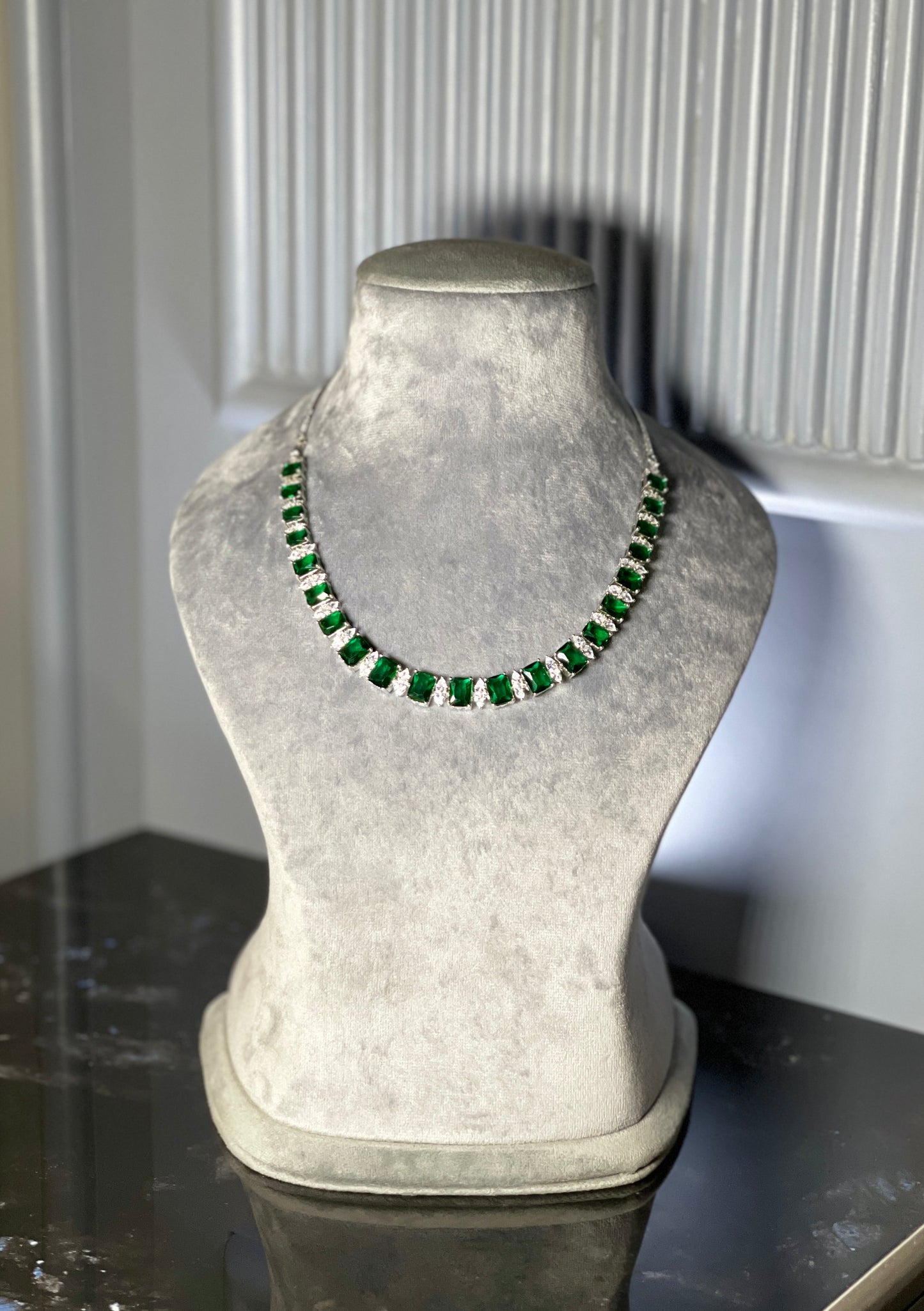 Emerald With American Diamond