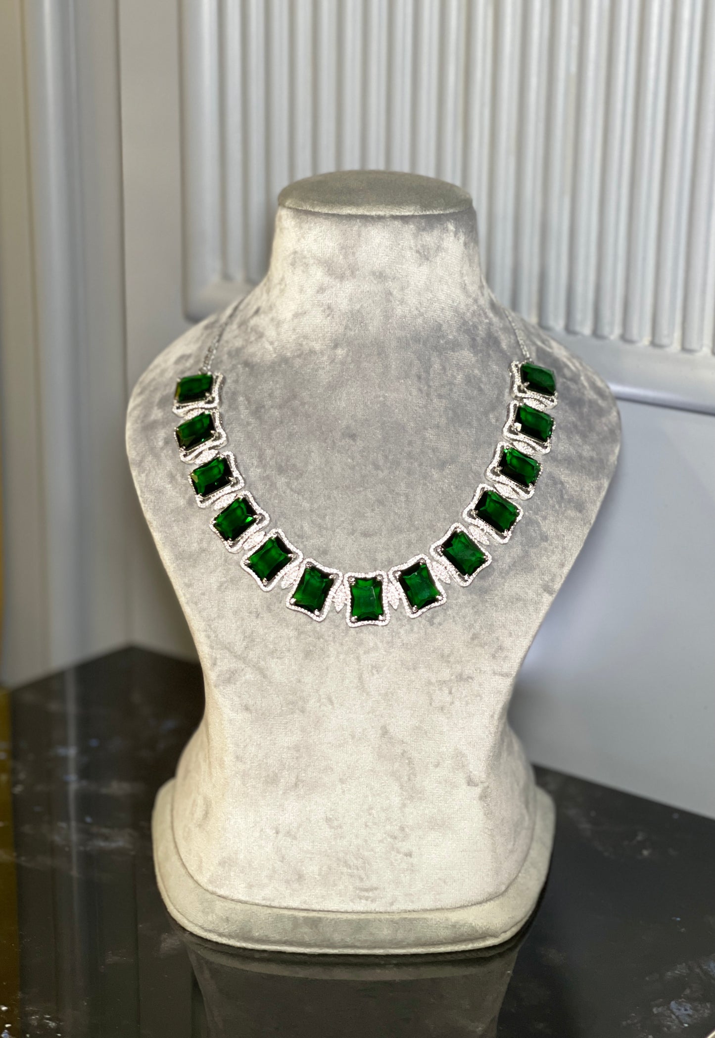 Emerald With American Diamond