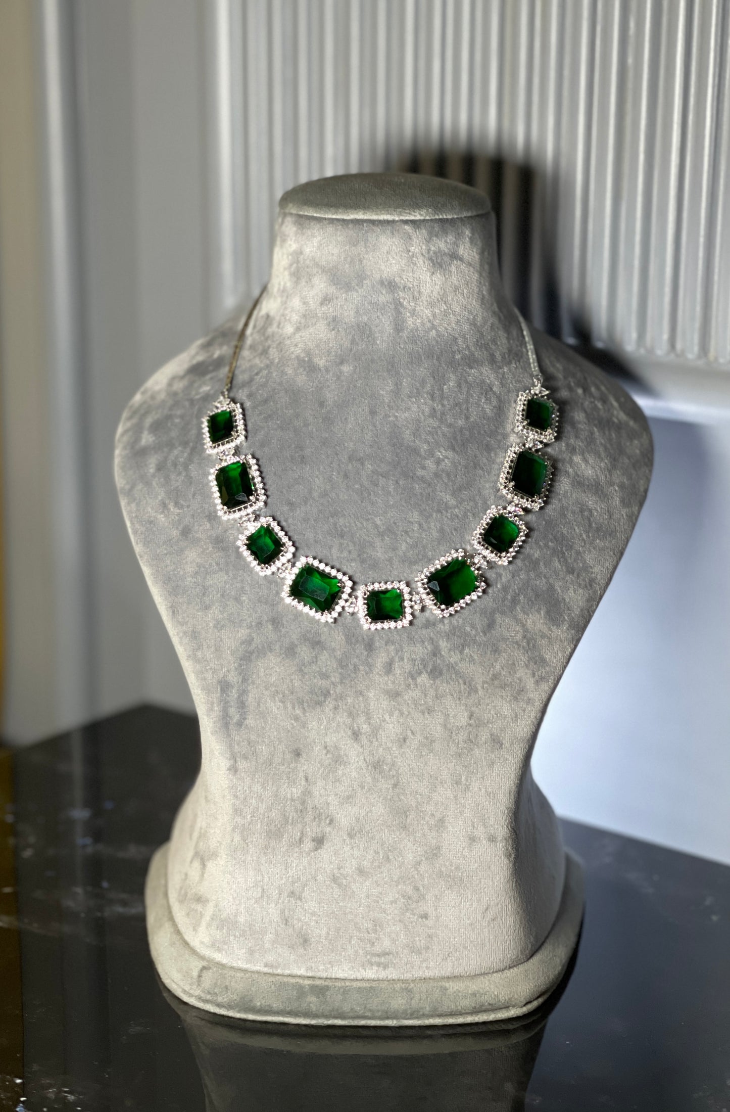 Emerald With American Diamond