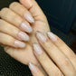 nude gold french nails