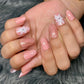 Pink peachish floral nails