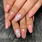 Pink peachish floral nails