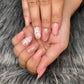 Pink peachish floral nails