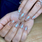 polka dot chrome nails