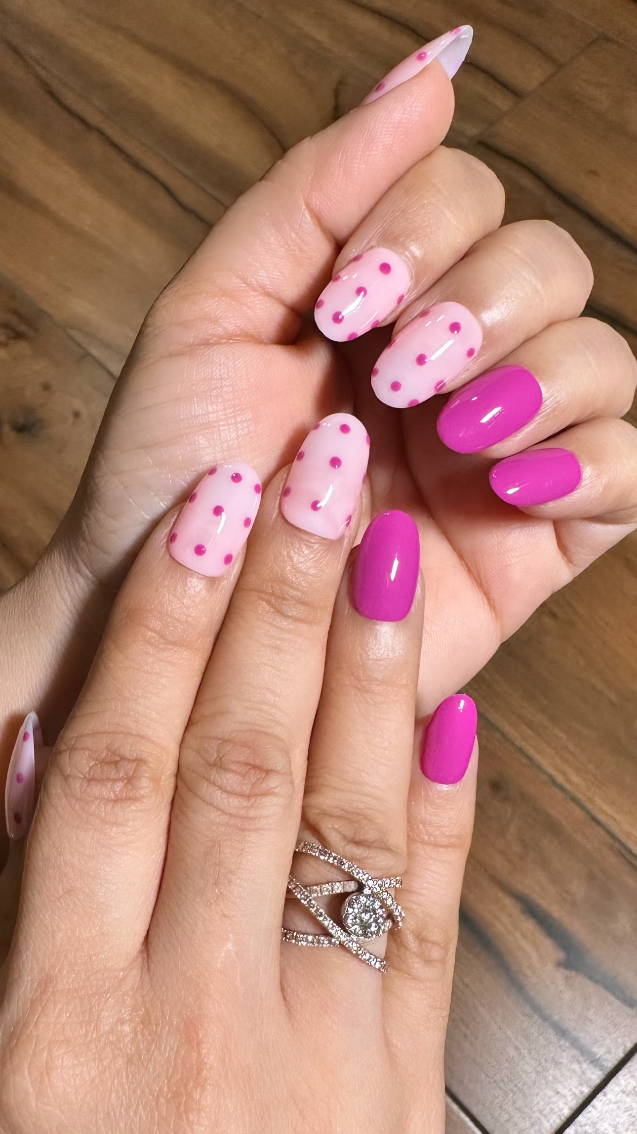 Polka Pink Charm - Oval