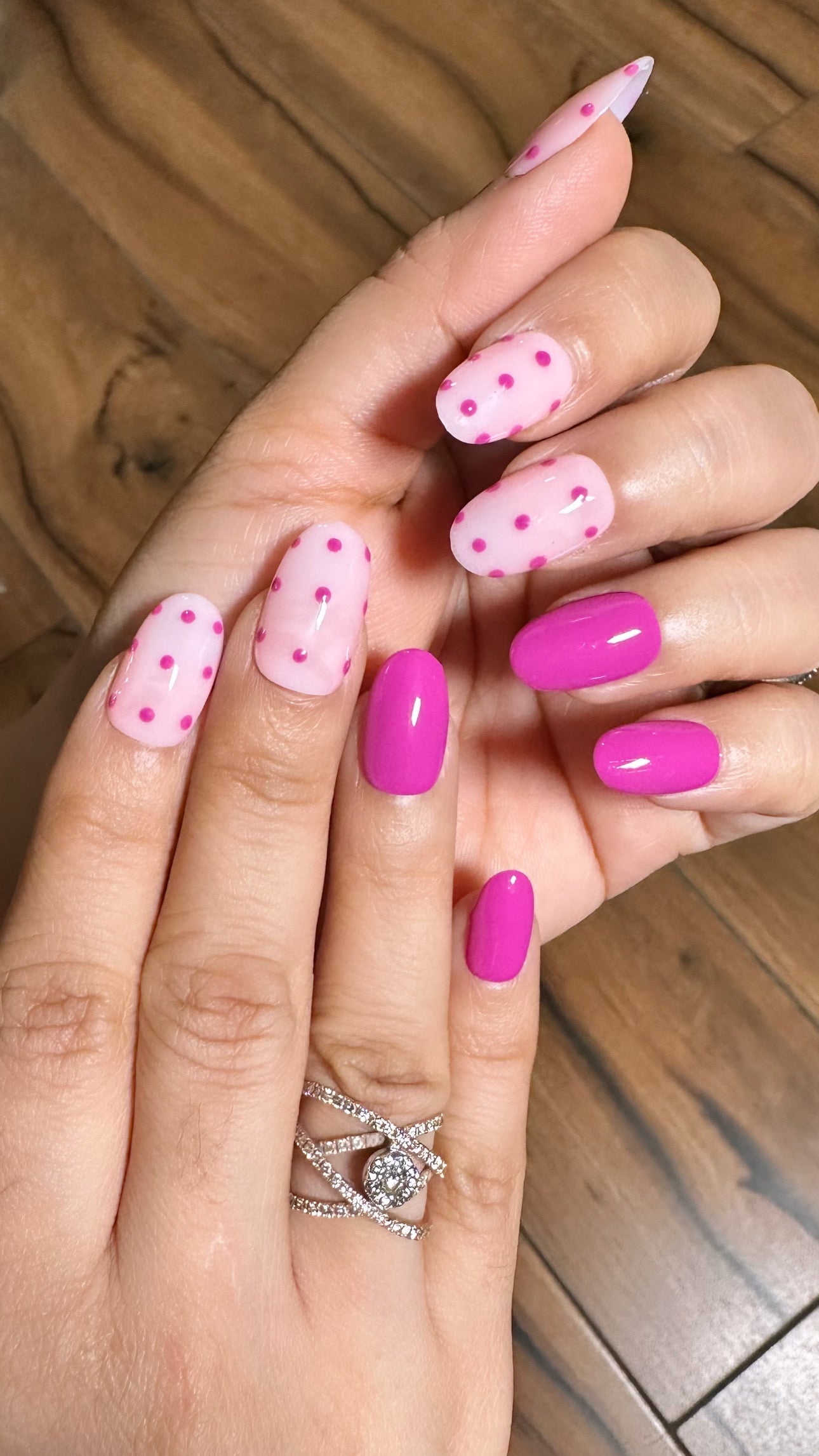 Polka Pink Charm - Oval
