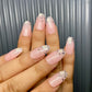 Nude glitter floral nails