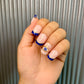 French blue evil eye nails