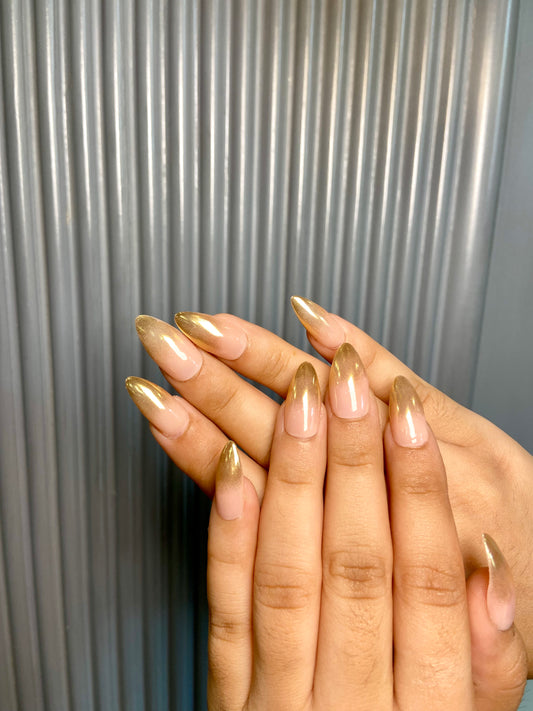 Gold ombre nails