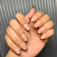 Nude french chrome nails