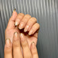 Nude french chrome nails