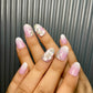 Ombre 3d floral stone nails