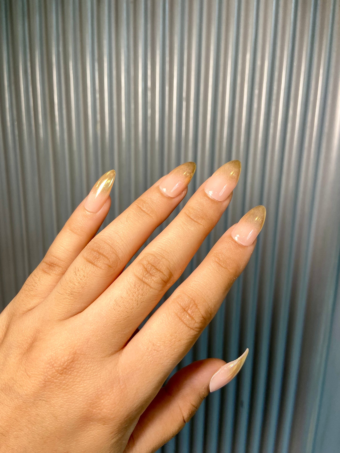 Gold ombre nails