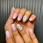 Ombre 3d floral stone nails