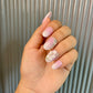 Ombre 3d floral stone nails
