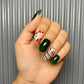 Red green christmas nails