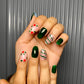 Red green christmas nails