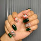 Red green christmas nails