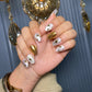 Gold star cat eye nails
