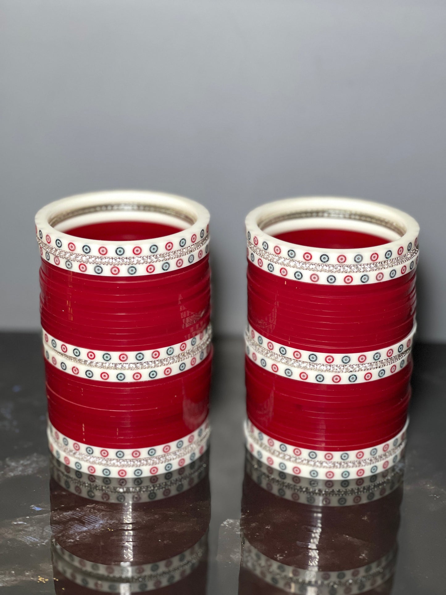 Traditional chuda with Ad Bangles Maroon